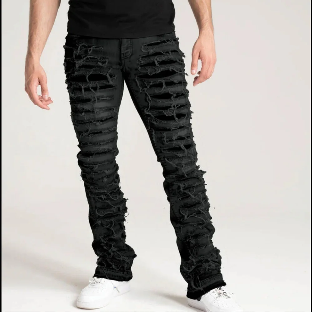 Taker Jet Black Stacked Slim Flare Fit Jeans Size 29 New